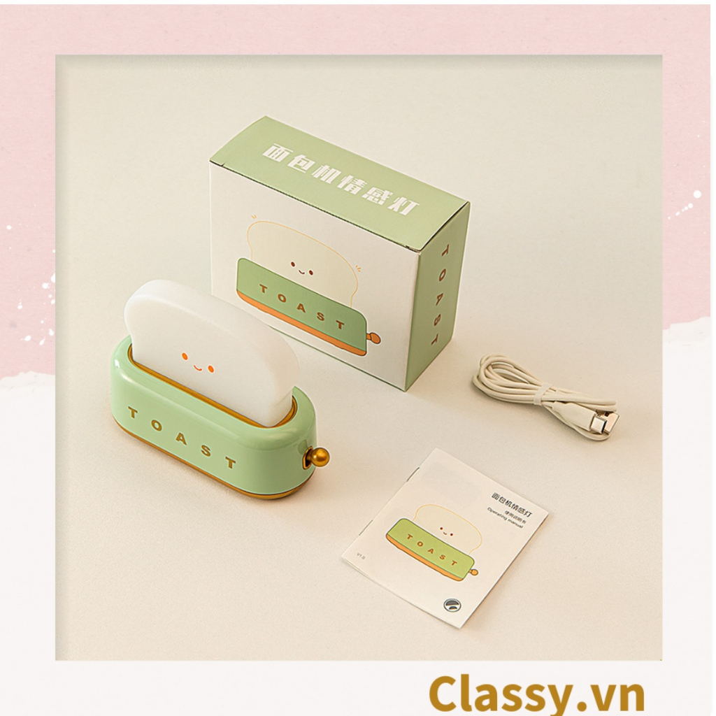 Đèn ngủ hình máy nướng bánh mì, đèn decor phòng Classy nhiều chế độ sáng PK1477