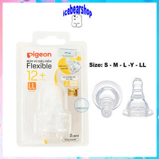 Núm ty Pigeon siêu mềm cổ thường silicone an toàn cho bé, không BPA