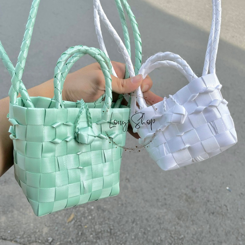 Túi mini đeo chéo - Túi đan thủ công - Làn nhựa