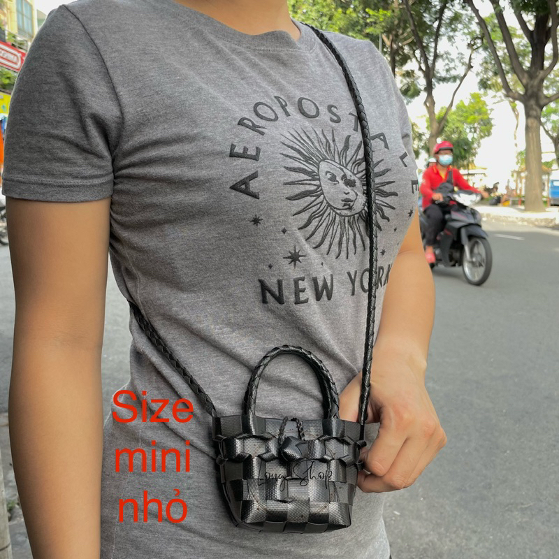 Túi mini đeo chéo - Túi đan thủ công - Làn nhựa