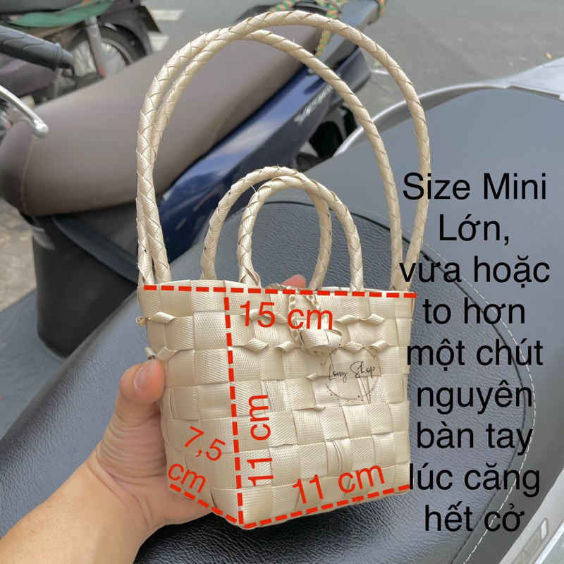 Túi mini đeo chéo - Túi đan thủ công - Làn nhựa