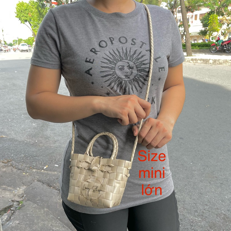 Túi mini đeo chéo - Túi đan thủ công - Làn nhựa