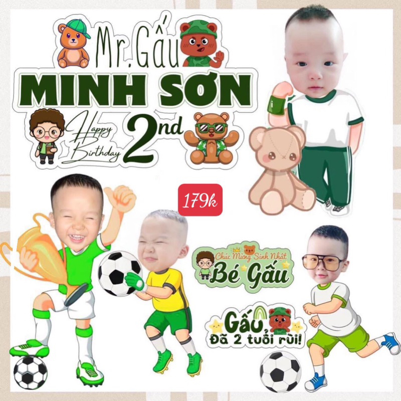 Chibi sinh nhật bé trai, bé gái