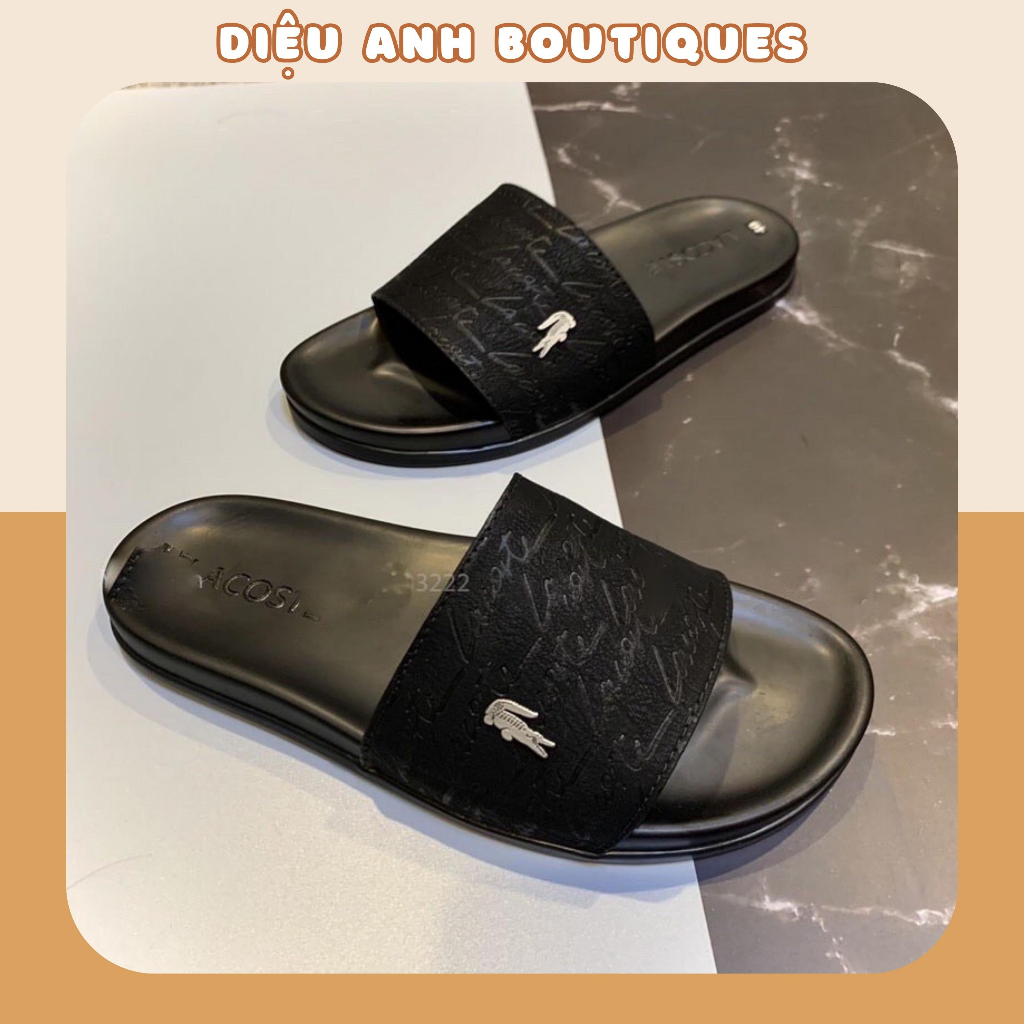 Dép da quai ngang lịch lãm phong cách thời trang da sịn Dép nam quai ngang hàng xuất khẩu kiểu dáng thanh lịch