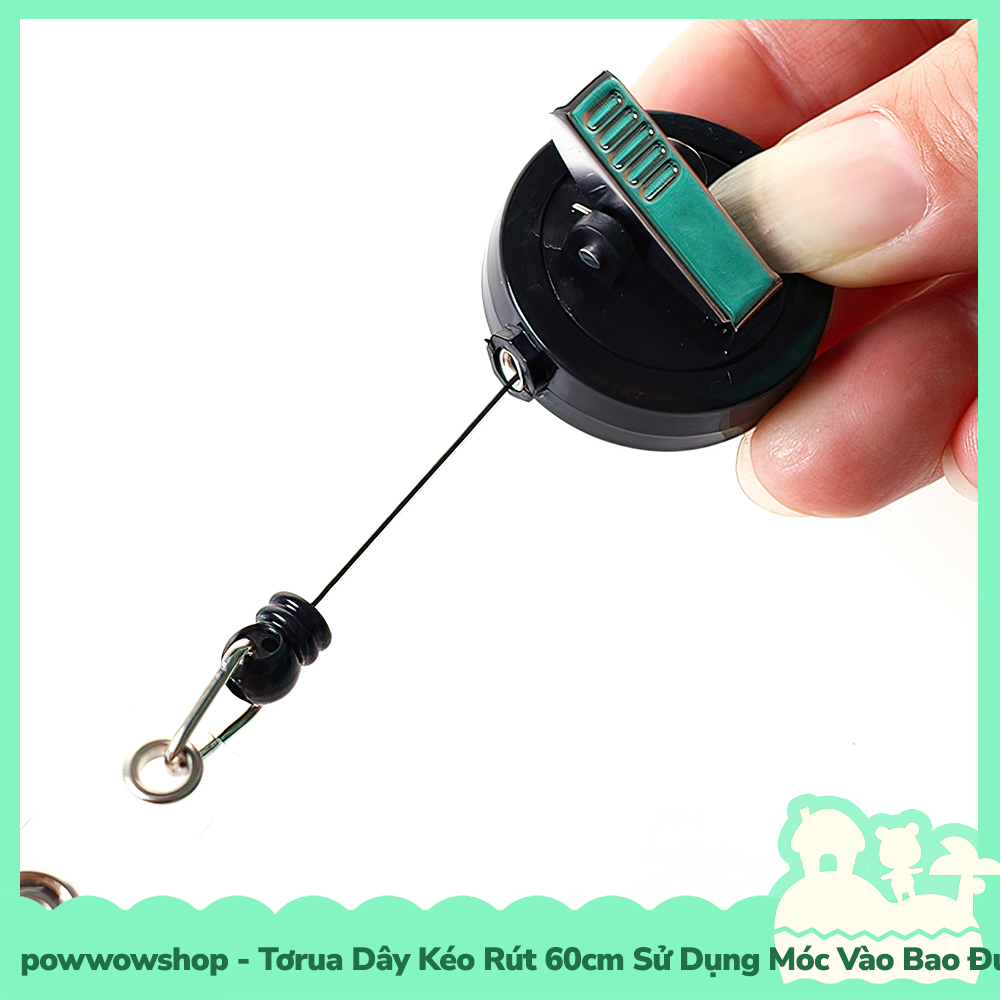 [Sẵn VN - Hỏa Tốc] Tơrua Kẹp Dây Kéo Rút 60cm Sử Dụng Móc Bao Đựng Thẻ Nhân Viên Trắng Đen Black White Đơn Giản