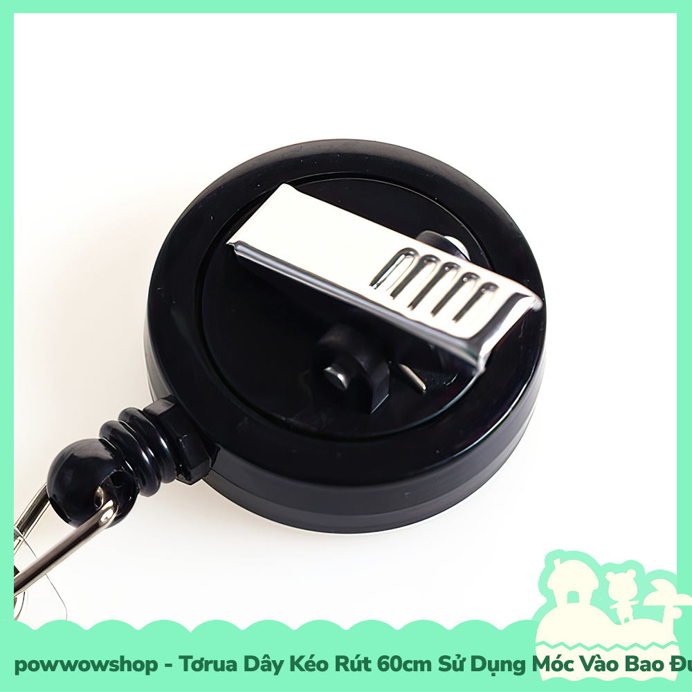[Sẵn VN - Hỏa Tốc] Tơrua Kẹp Dây Kéo Rút 60cm Sử Dụng Móc Bao Đựng Thẻ Nhân Viên Trắng Đen Black White Đơn Giản