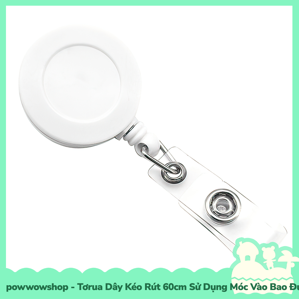 [Sẵn VN - Hỏa Tốc] Tơrua Kẹp Dây Kéo Rút 60cm Sử Dụng Móc Bao Đựng Thẻ Nhân Viên Trắng Đen Black White Đơn Giản