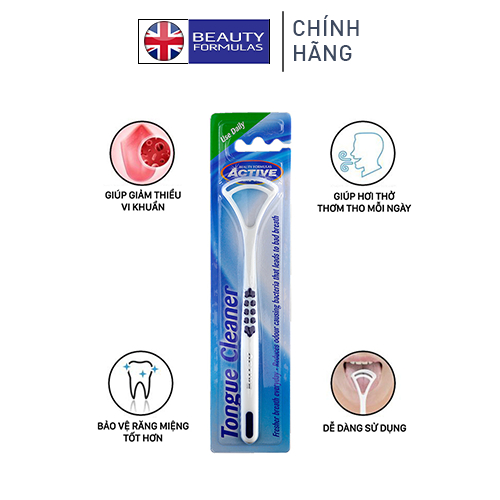 Bàn Chải Vệ Sinh Lưỡi Beauty Formulas Nhập Khẩu Anh Quốc Hàng Cao Cấp Giúp Giảm Thiểu Hôi Miệng