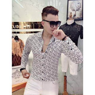 Sơ mi lụa cao cấp, sơ mi lụa hoạ tiết, sơ mi dài tay