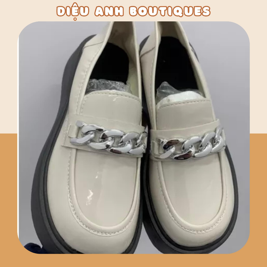 Giày búp bê PLO quai xích nữ da mềm cao cấp Giày tiểu thư xinh đơn giản nhẹ nhàng đi chơi đi học