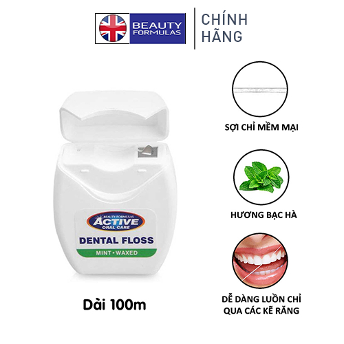 Chỉ Xỉa Răng Beauty Formulas 100m Hương Bạc Hà Nhò Gọn Tiện Lợi - Nhập Khẩu Anh Quốc