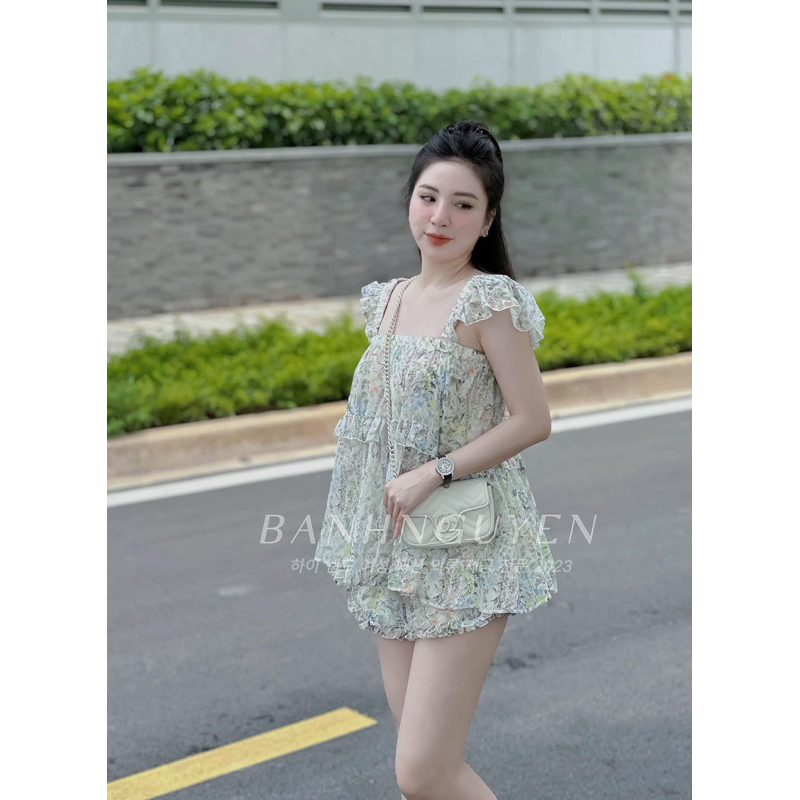 Set Voan Hoa Màu Pastel Banh Nguyễn Hot Hit (HÀNG SẴN)