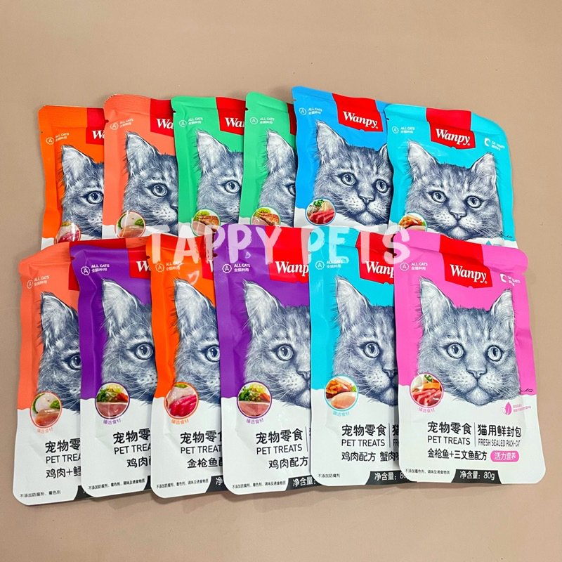 Pate WANPY Cao Cấp Cho Mèo Mix Vị Dinh Dưỡng Thơm Ngon - Gói 80g