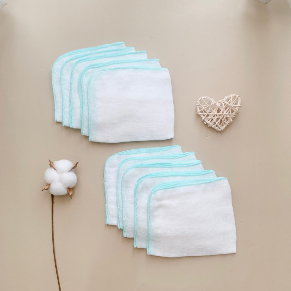 Set 10 khăn sữa xô 4,5 lớp cotton HotGa cho bé, Màu Sắc Ngẫu Nhiên