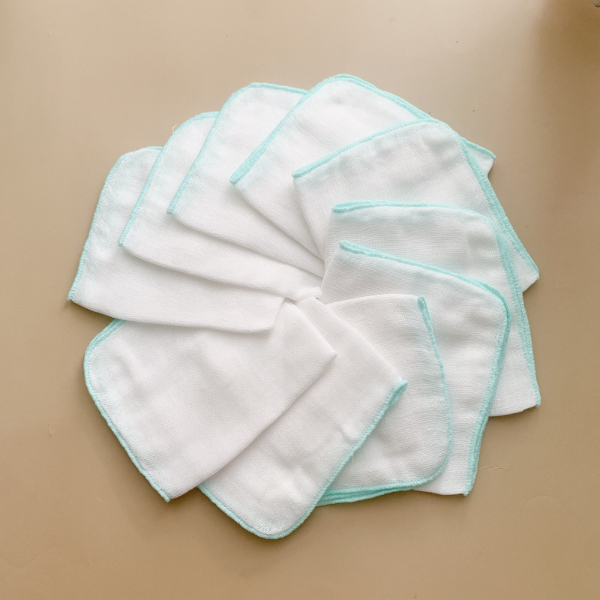 Set 10 khăn sữa xô 4,5 lớp cotton HotGa cho bé, Màu Sắc Ngẫu Nhiên