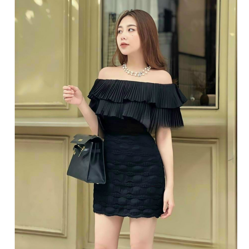 Đầm dự tiệc thời trang nữ chất xốp phồng có mút bèo ngực 2 tầng bo eo váy ôm mini siêu xinh tôn dáng sang trọng