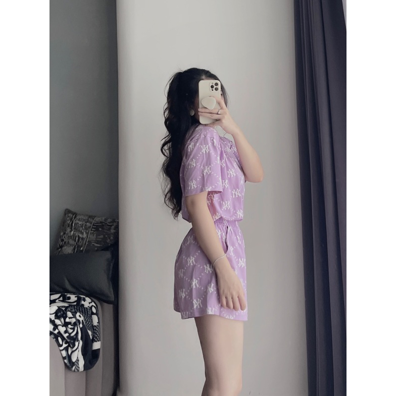 ❌Sale-Bộ cộc tay NYI tím cho nữ kèm ảnh thật