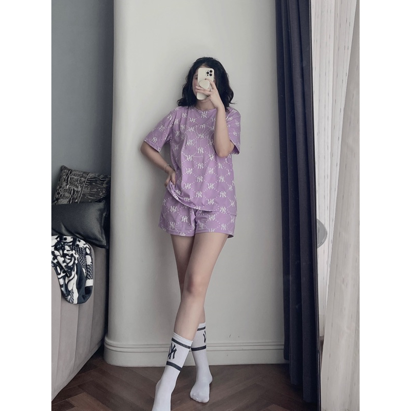 ❌Sale-Bộ cộc tay NYI tím cho nữ kèm ảnh thật