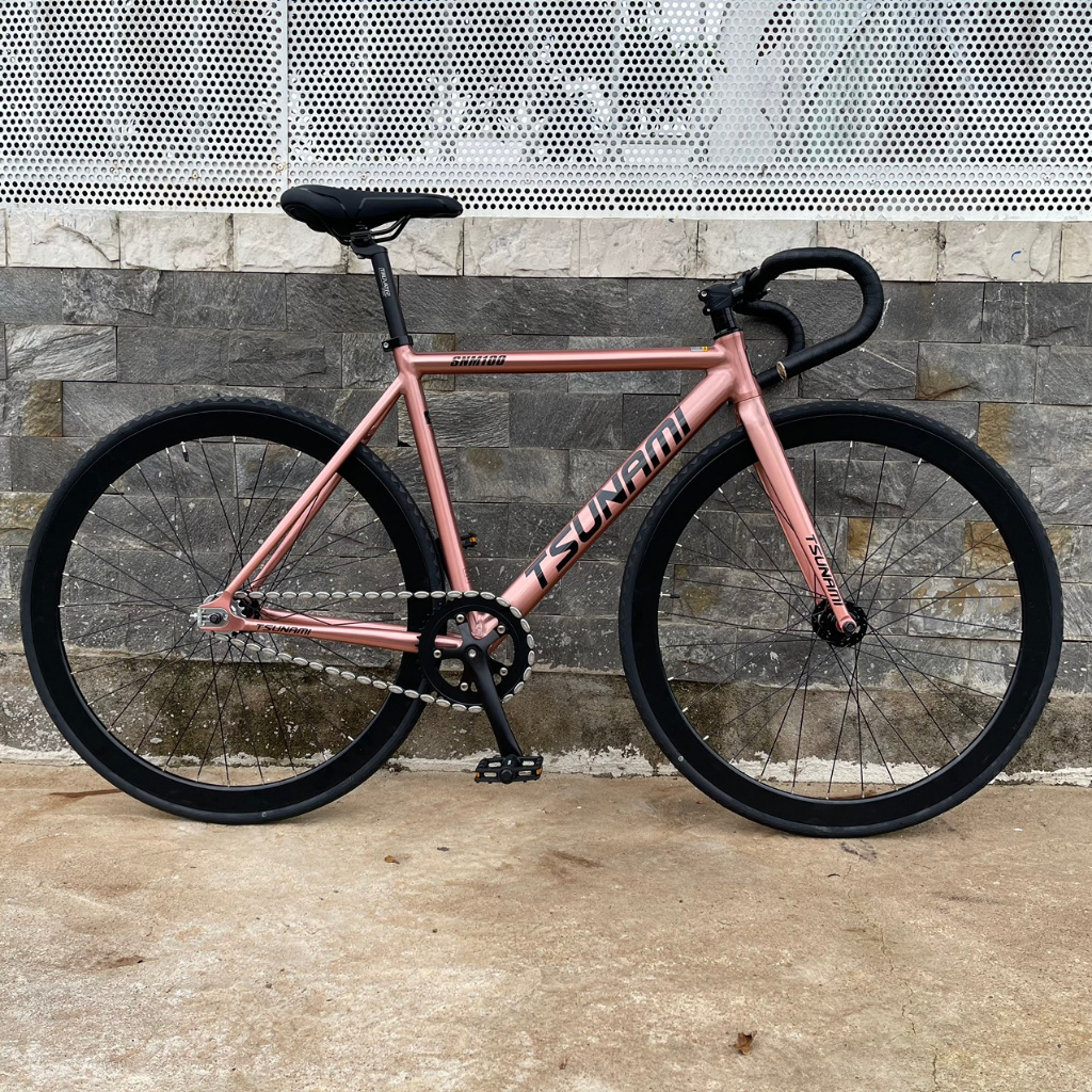 Xe đạp fixed gear TSUNAMI SNM100 cơ bản - Màu Rose gold