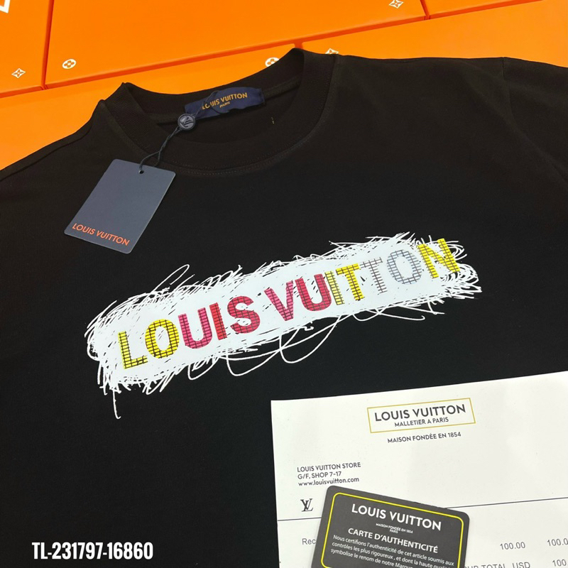 Tee LV Logo Ngang Unisex 100% Cotton