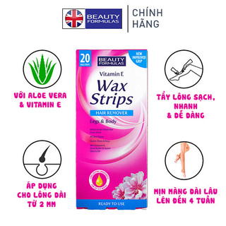 Miếng dán tẩy lông beauty formulas nhập khẩu anh hàng cao cấp dành cho cơ thể
