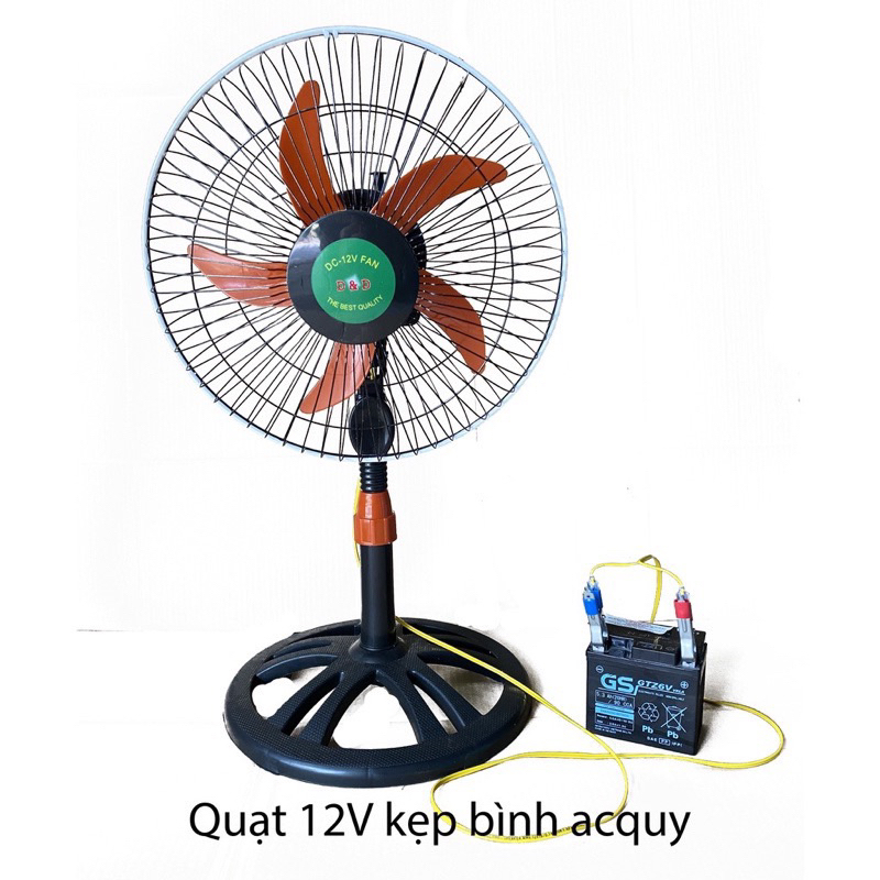 Quạt cây b300 kẹp bình acquy 12v DC