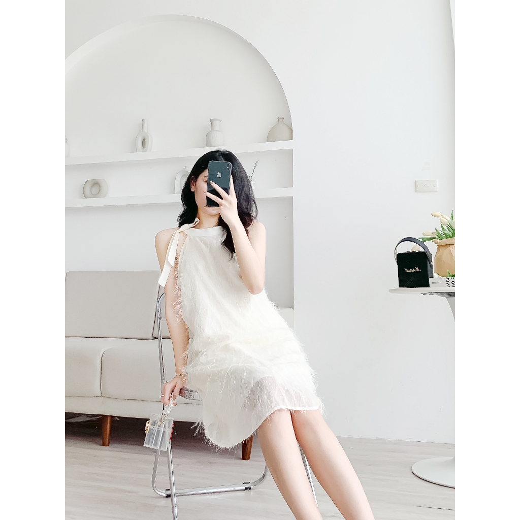 Váy đôi mẹ con hot 2023 vải tua rua