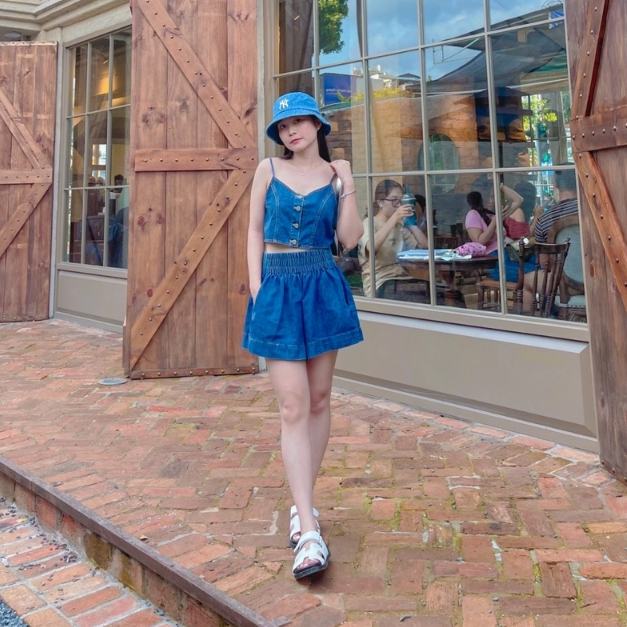 Mũ bucket MLB Boston nón tai bèo vành tròn thêu chữ B chất jean full tem tag - PASIO