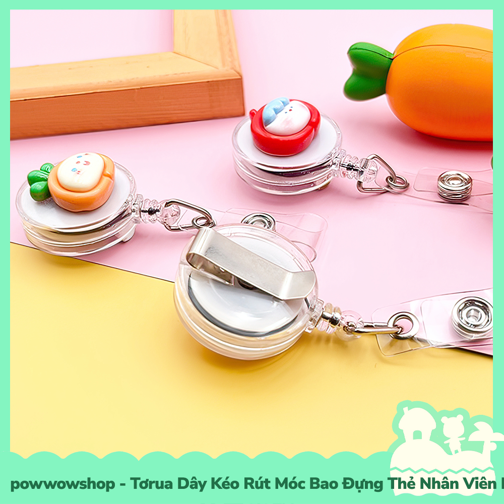 [Sẵn VN - Hỏa Tốc] Tơrua Dây Kéo Rút 60cm Móc Bao Đựng Thẻ Nhân Viên Phong Cách Nhân Vật Hoạt Hình Cute Fruit &amp; Animal