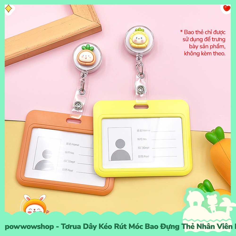 [Sẵn VN - Hỏa Tốc] Tơrua Dây Kéo Rút 60cm Móc Bao Đựng Thẻ Nhân Viên Phong Cách Nhân Vật Hoạt Hình Cute Fruit &amp; Animal