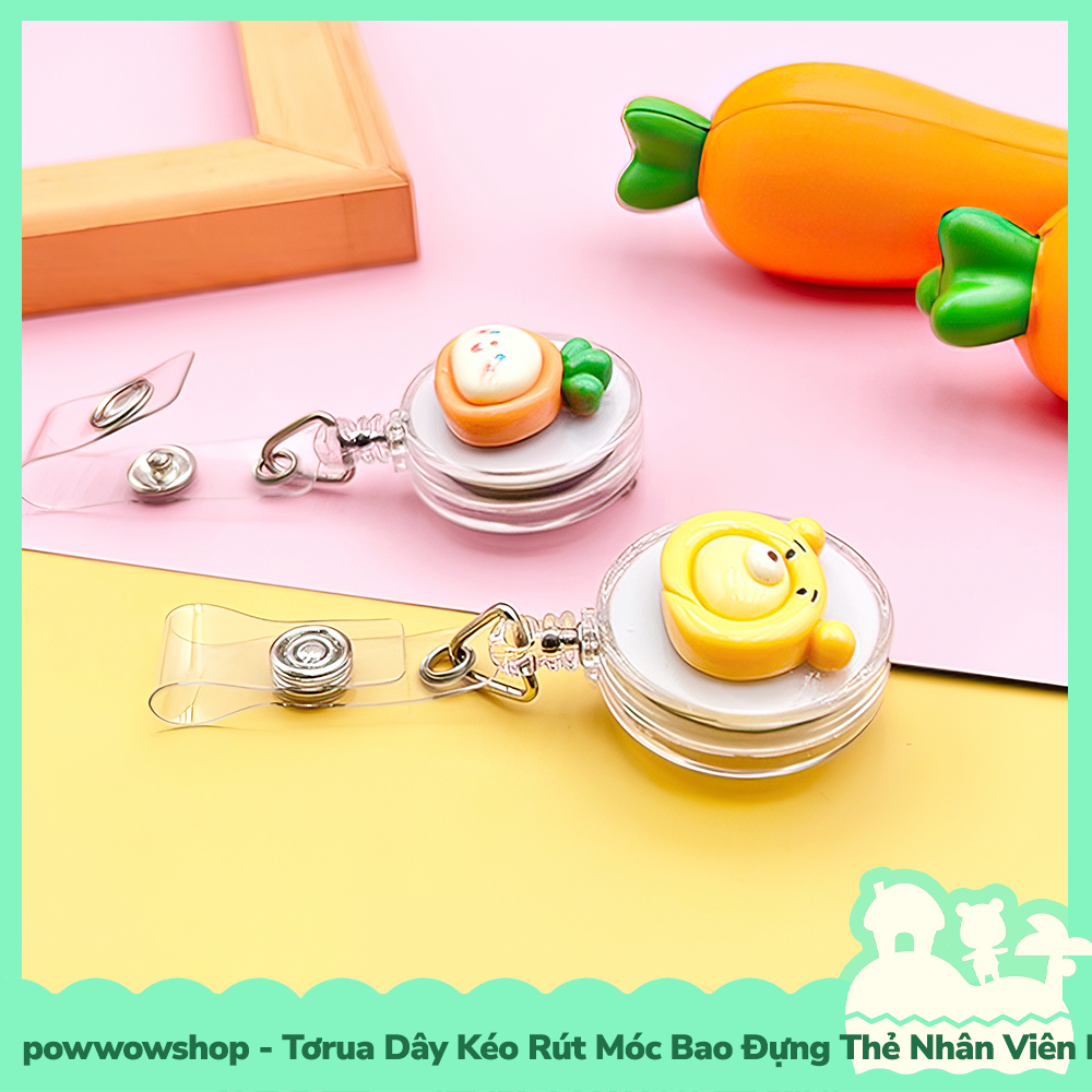 [Sẵn VN - Hỏa Tốc] Tơrua Dây Kéo Rút 60cm Móc Bao Đựng Thẻ Nhân Viên Phong Cách Nhân Vật Hoạt Hình Cute Fruit &amp; Animal