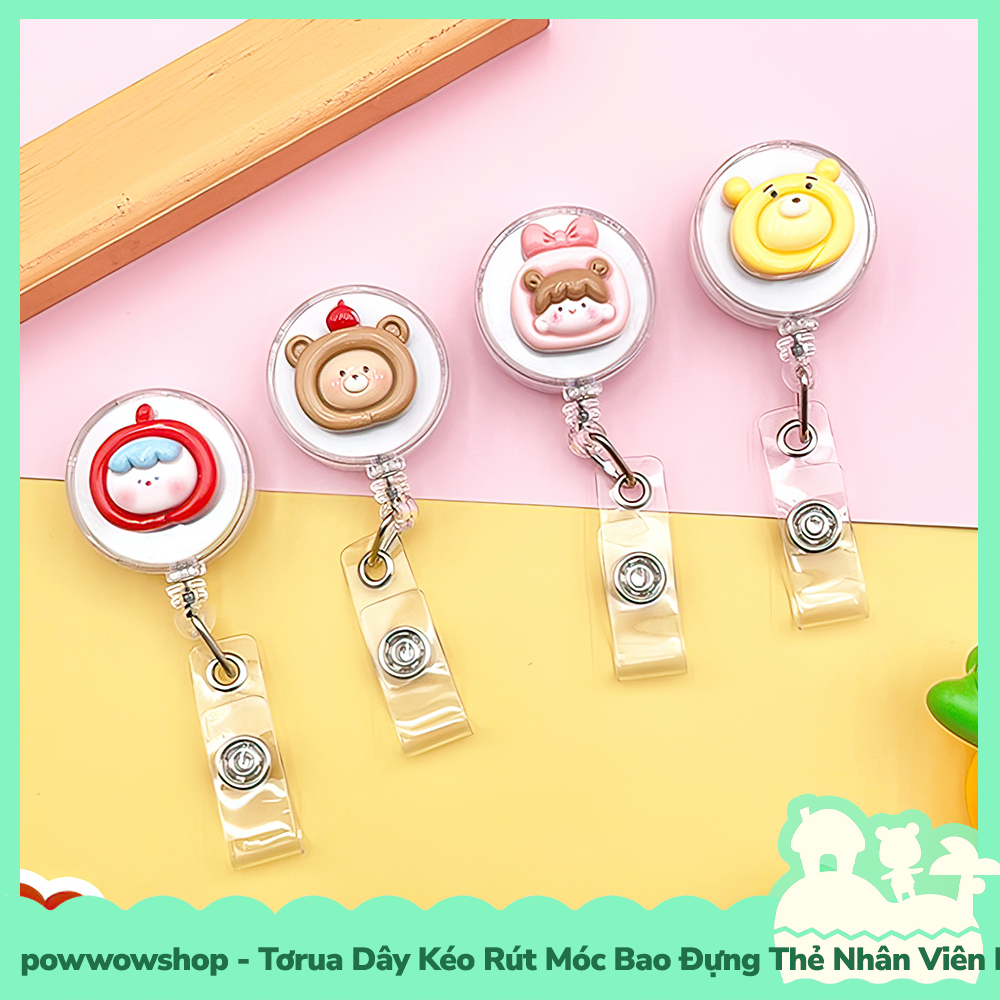 [Sẵn VN - Hỏa Tốc] Tơrua Dây Kéo Rút 60cm Móc Bao Đựng Thẻ Nhân Viên Phong Cách Nhân Vật Hoạt Hình Cute Fruit &amp; Animal