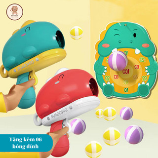 Đồ chơi súng Bắn Bóng Khủng Long, ném bóng dính , súng bắn phi tiêu cho bé kèm bảng phi tiêu, khủng long bắn bóng cho bé