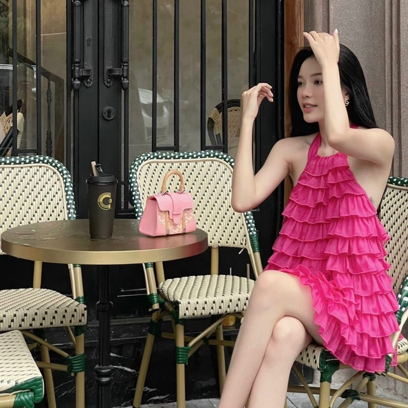 Sét cổ yếm xếp tầng voan và CV tapta siêu xinh - Free size dưới 54kg