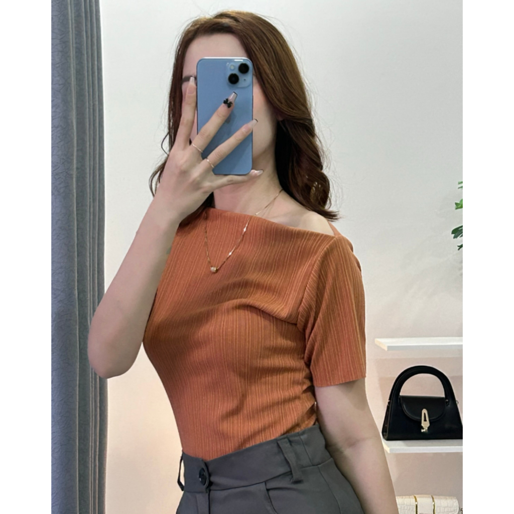 Áo trễ vai tăm thái cổ thuyền - AT03 La Merci