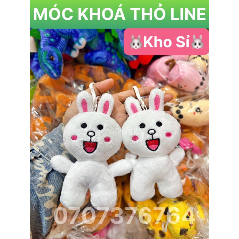 MÓC KHOÁ GẤU BÔNG THỎ LINE TRẮNG Cute-TREO CẶP-TREO BALO XINH XẮN