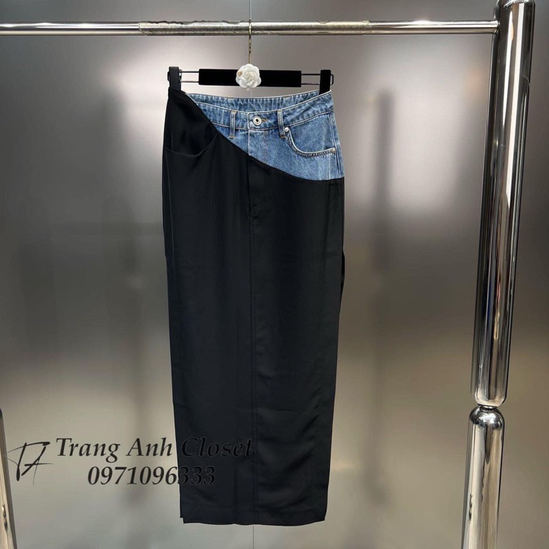 Chân váy bút chì pha jeans hàng QCL1