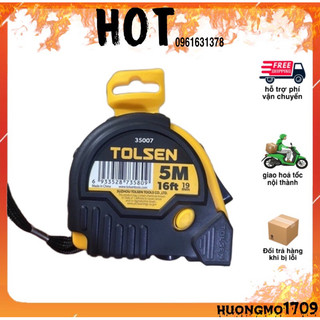 Thước cuộn bọc cao su 5m TOLSEN 35003 35007 chuyên dùng trong thi công, thiết kế, xây dựng