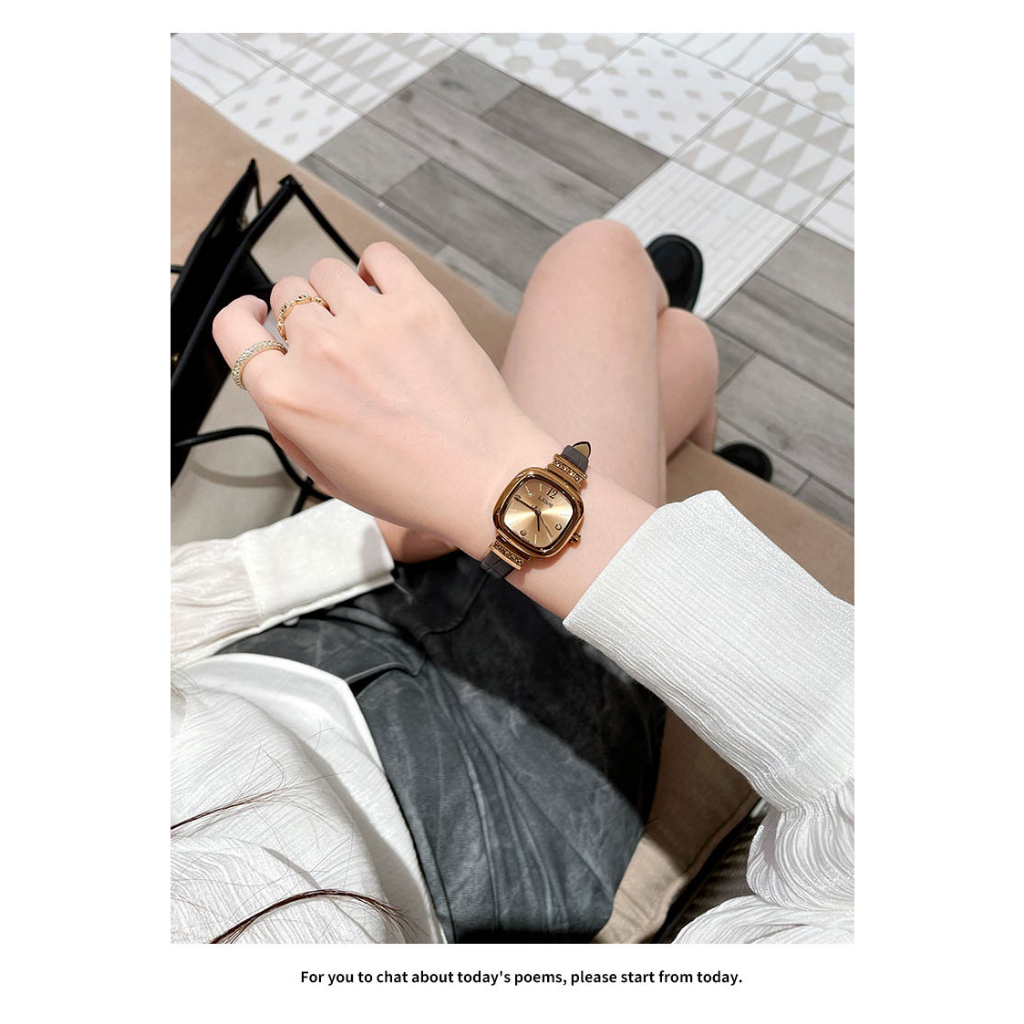 Đồng hồ nữ mặt vuông WOVE mặt vuông thanh lịch phong cách nữ tính trẻ trung Laxy Watch