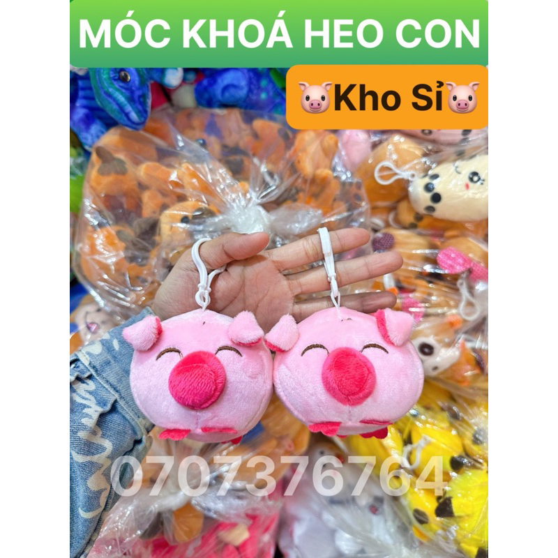 MÓC KHOÁ GẤU BÔNG HEO HỒNG Cute-TREO CẶP-TREO BALO XINH XẮN