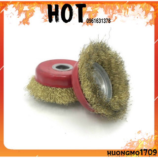Chổi đánh rỉ sét, chén cước dùng cho máy cầm tay lỗ 16mm