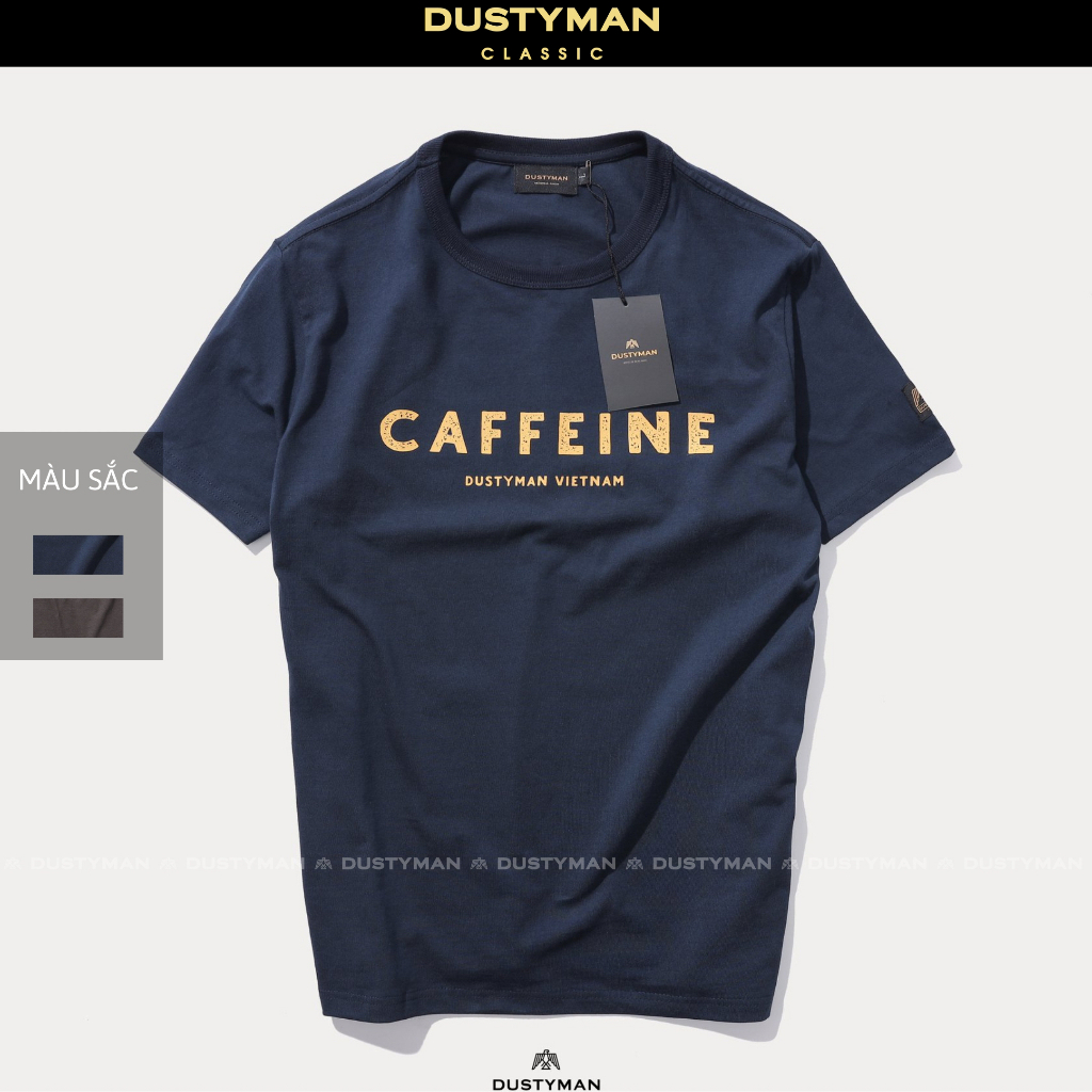 Áo Thun Nam In Hình Cổ Điển Caffeine DUSTYMAN - Vải 100% Cotton - Form Regular Fit