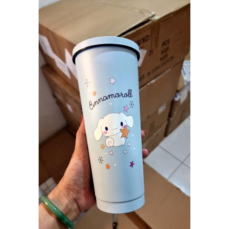 Ly giữ nhiệt Hello Kitty 750ml,tặng kèm nắp đậy ống hút silion 3d siêu cute