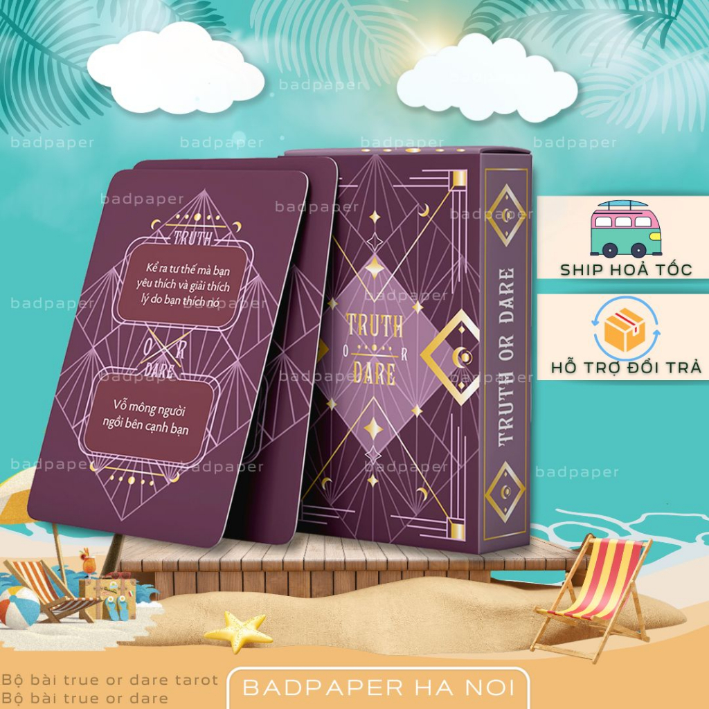 Bộ Bài Truth Or Dare Việt Hoá Phong Cách Tarot 50 Lá, Chơi Vui Quên Lối Về.