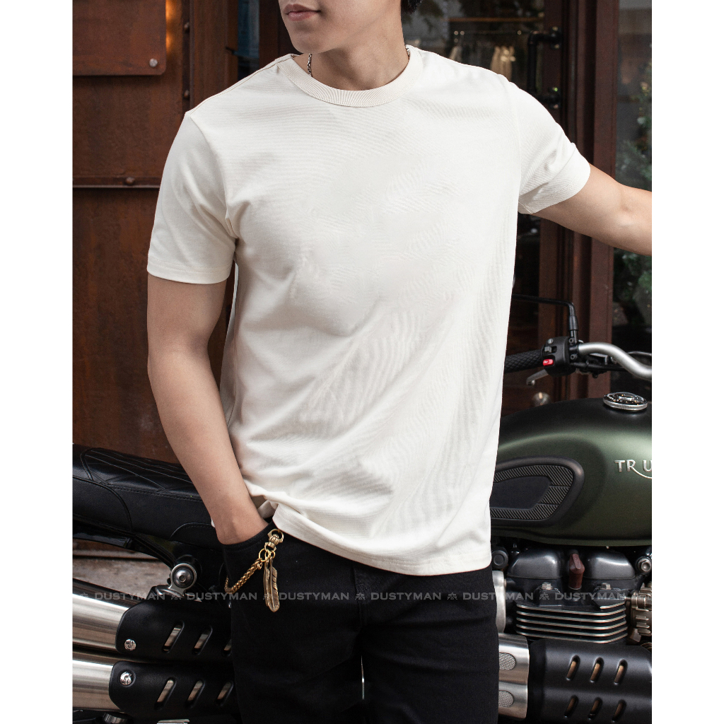 Áo Thun Nam Trơn Cổ Tròn 100% Cotton Premium DUSTYMAN - Form Regular Fit - Basic