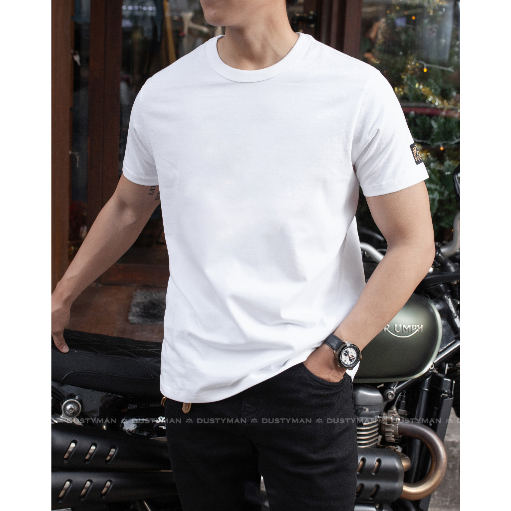 Áo Thun Nam Trơn Cổ Tròn 100% Cotton Premium DUSTYMAN - Form Regular Fit - Basic