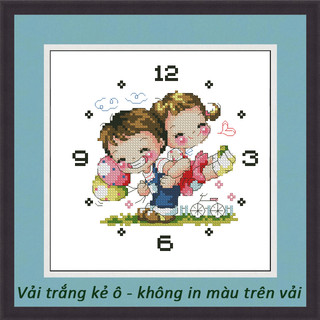 Tranh thêu chữ thập không in màu trên vải DH112 (19 x 19 cm)