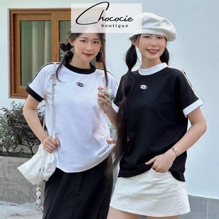 Áo thun baby tee  Áo thun baby tee tay ngắn cổ tròn chât thun cotton co dãn 2 chiều THÊU CHỮ B
