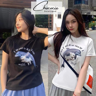 Áo thun baby tee  Áo thun baby tee tay ngắn cổ tròn chât thun cotton co dãn 2 chiều CÁ HEO I WANT TO