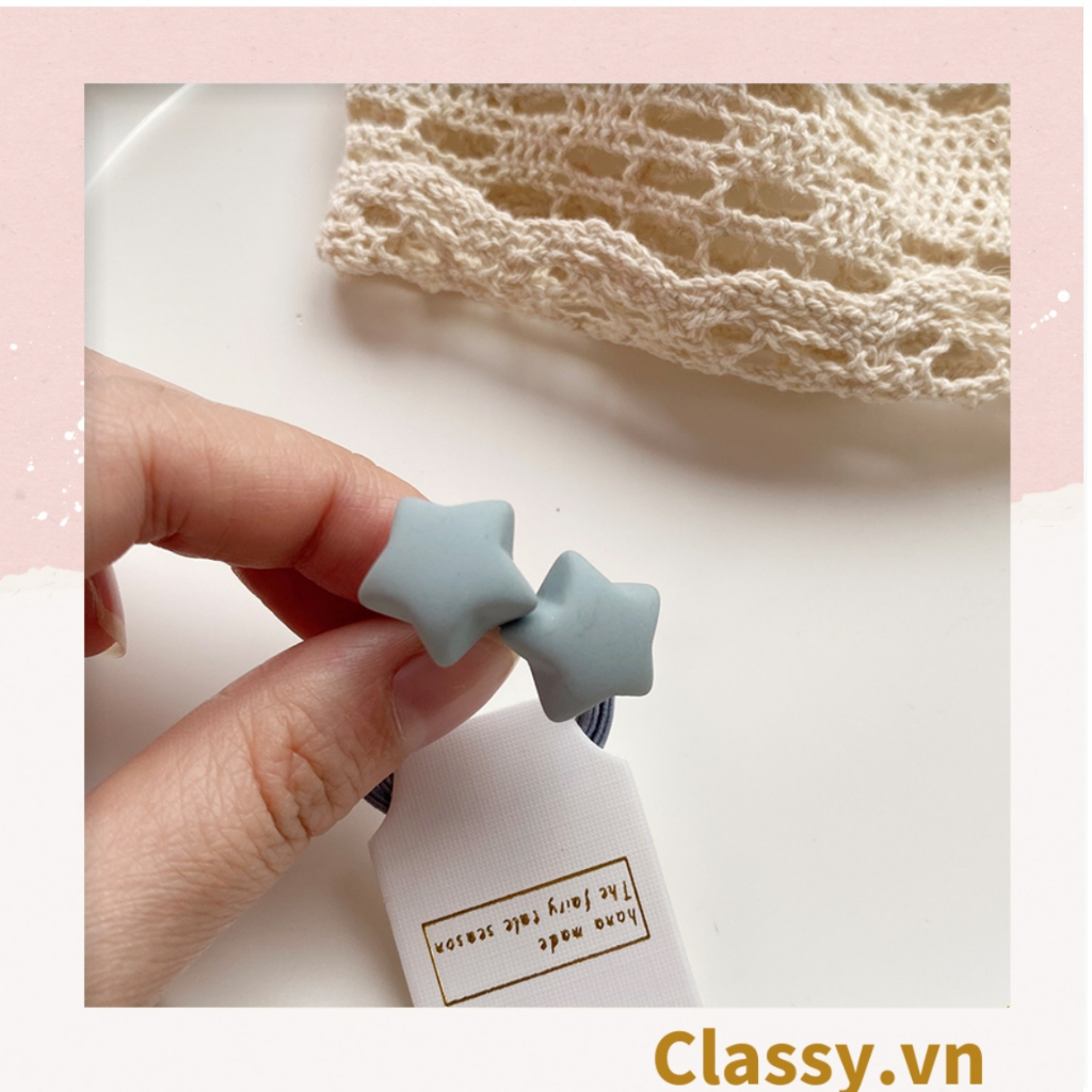 Dây chun cột tóc Classy hình ngôi sao màu xanh đáng yêu cho nữ PK1102